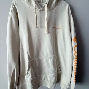 Columbia Men's Off-White Hoodie with Orange Accents